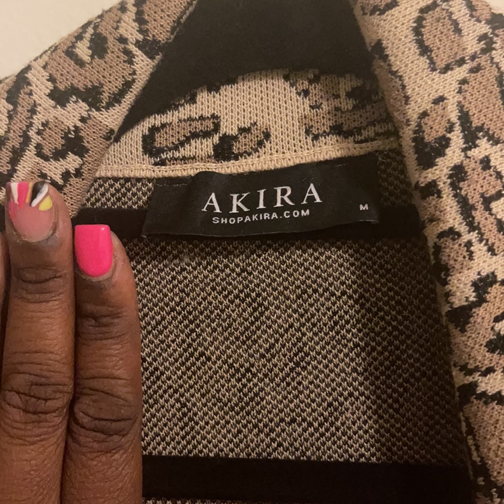 Ankle Length Leopard Print Cardigan - Picture 3 of 3